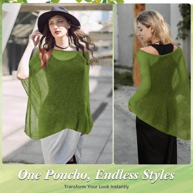 Jamntower 1 Pcs Women Sheer Poncho Shrug Summer Sheer Blouse Top Lightweight Poncho Sheer Bolero for Formal Evening Dress - Image 4